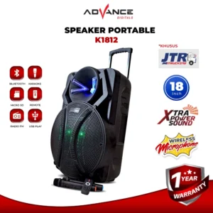 Advance K1812 Speaker Meeting 18 inch With 2 Mic Bluetooth Garansi Resmi 1 Tahun