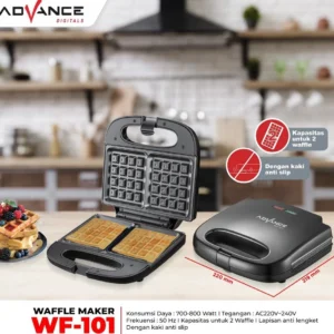ADVANCE WAFFLE MAKER PEMANGGANG ROTI WAFFLE 2 LAPIS WF-101 | Garansi 1