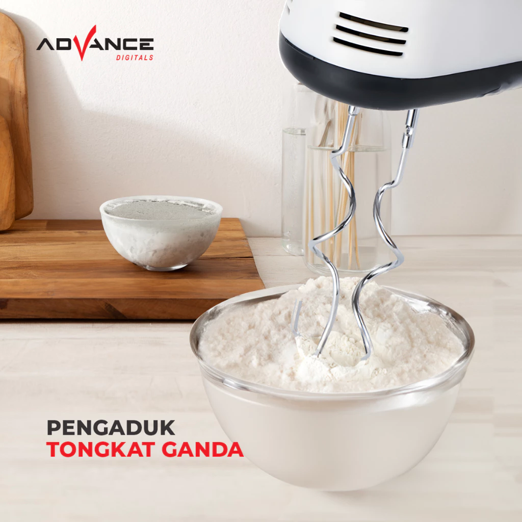 Advance Hand Mixer MX133 Alat Pengocok Telor Pengaduk Adonan 7 Kecepatan Garansi Resmi 1 Tahun - Image 4