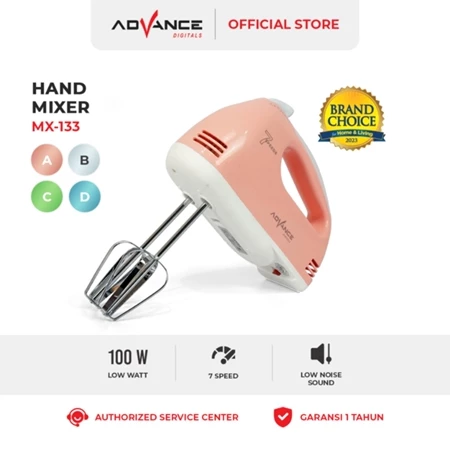 Advance Hand Mixer MX133 Alat Pengocok Telor Pengaduk Adonan 7 Kecepatan Garansi Resmi 1 Tahun - Image 6