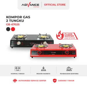 [100% ORI] Kompor Gas 2 Tungku Advance GB6702S Anti Karat dan Tahan Panas Garansi Resmi 1 Tahun