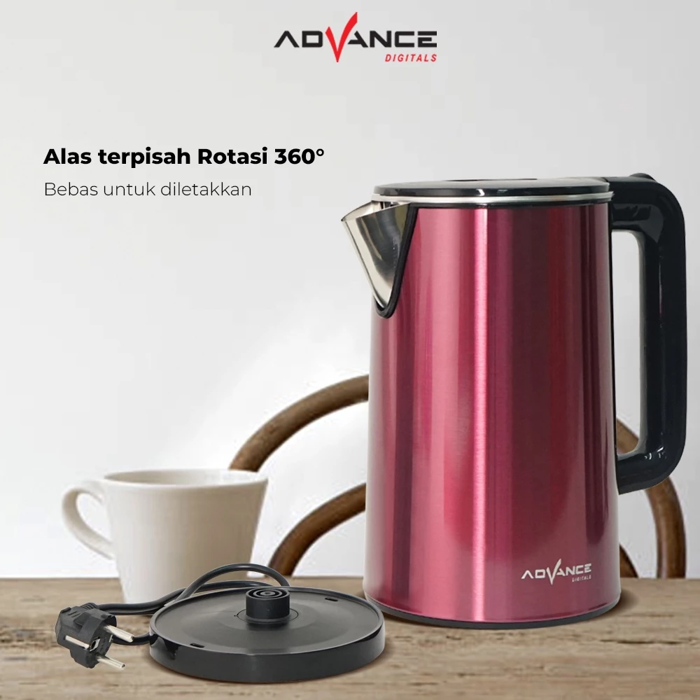 KETEL/ TEKO LISTRIK ADVANCE AK-185 KAPASITAS 1.8 LITER PEMANAS AIR STAINLESS STEEL 304 - Image 3