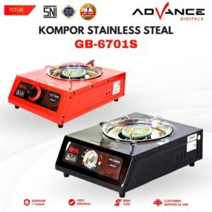 Kompor Gas 1 Tungku Advance GB-6701S Pematic Magnetic Anti Karat Dan Tahan Panas Garansi 1 Tahun