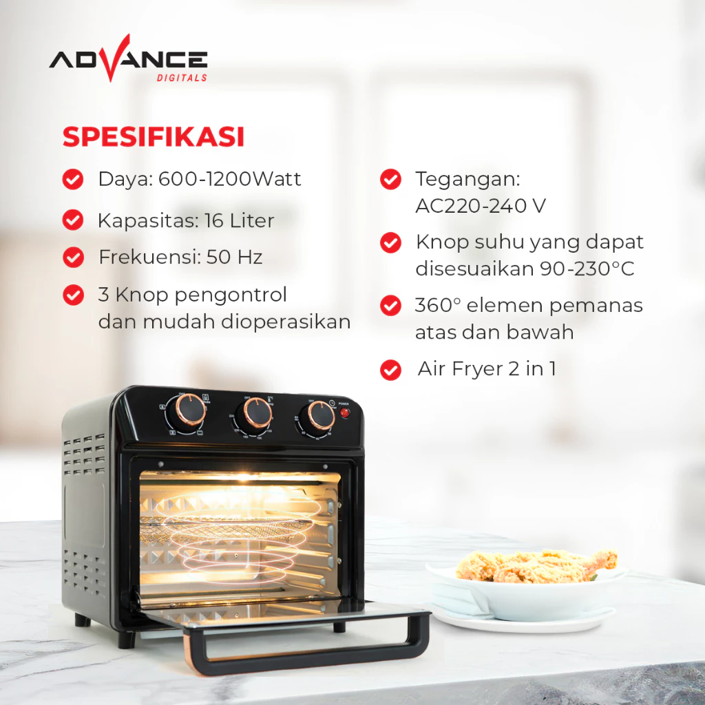 ELECTRIC AIR FRYER ADVANCE ADF-160AW - Image 3