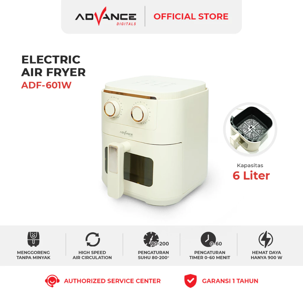 ELECTRIC AIR FRYER ADVANCE ADF-601W