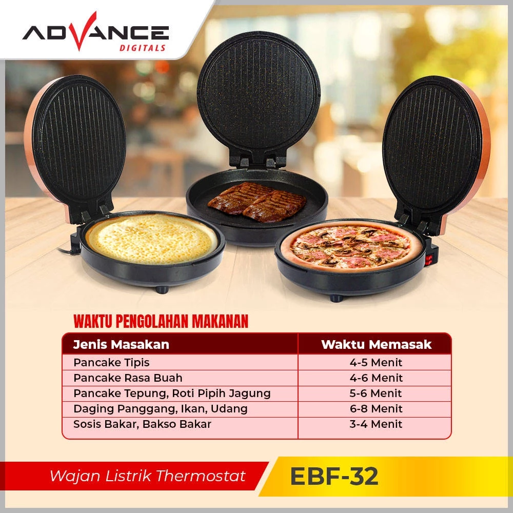 THERMOSTAT ELECTRIC GRIDDLE PAN EBF-32 PINK - Image 3