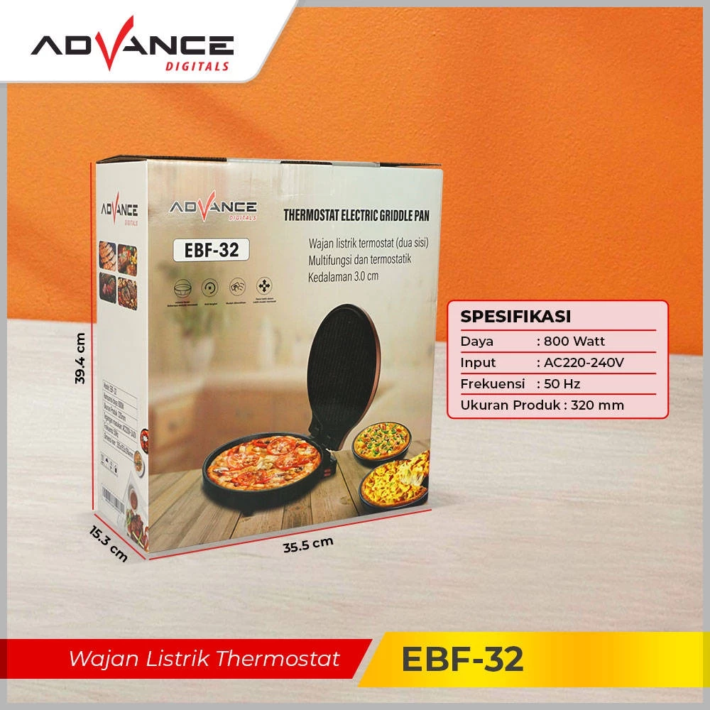 THERMOSTAT ELECTRIC GRIDDLE PAN EBF-32 PINK - Image 2