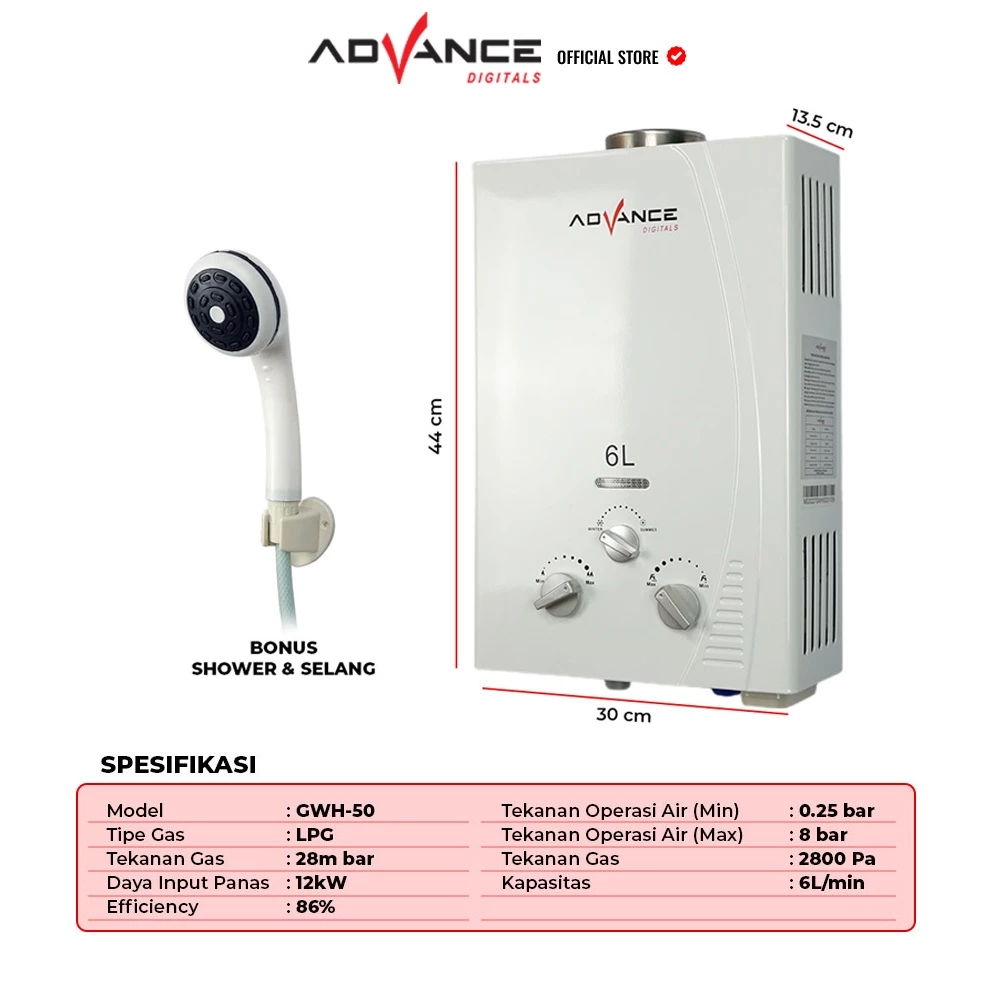 Gas Water Heater ADVANCE GWH-50 - Image 2