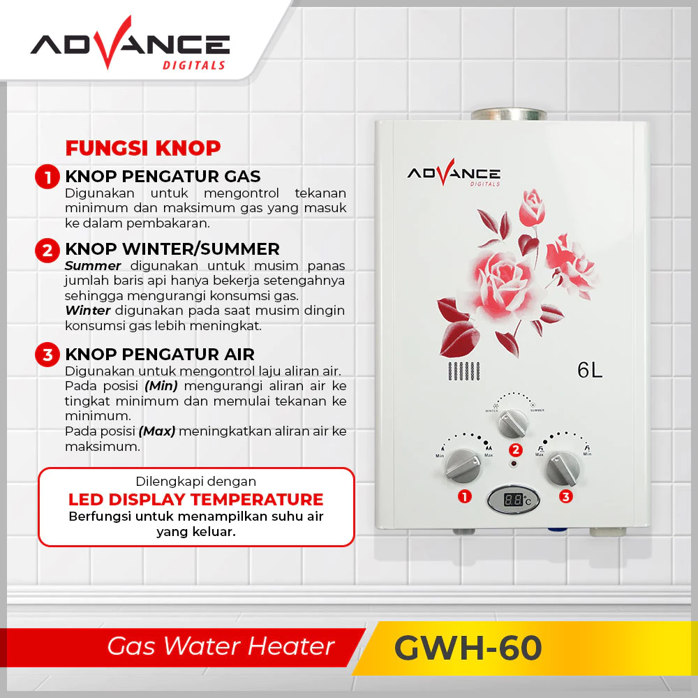 Gas Water Heater ADVANCE GWH-60 - Image 7