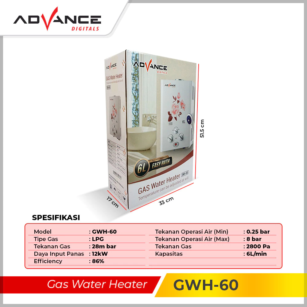 Gas Water Heater ADVANCE GWH-60 - Image 2