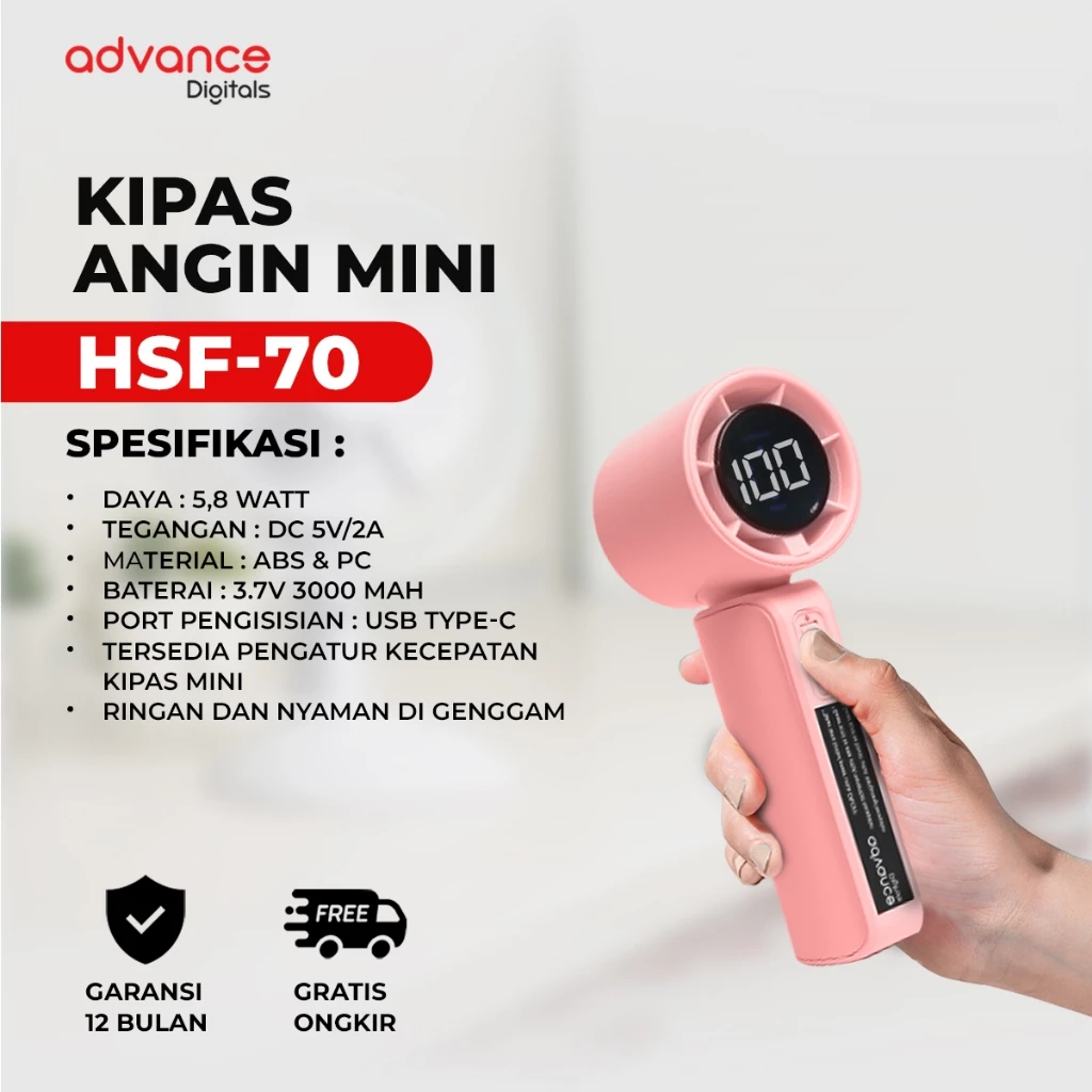 KIPAS ANGIN ADVANCE MINI FAN HSF-70 - Image 3