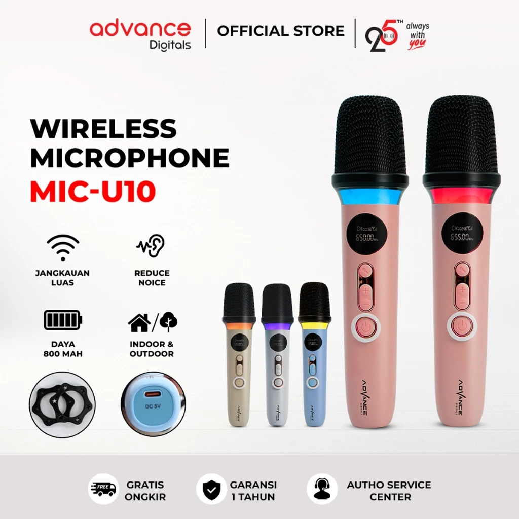 ADVANCE MIC WIRELESS MIC-U10 PINK