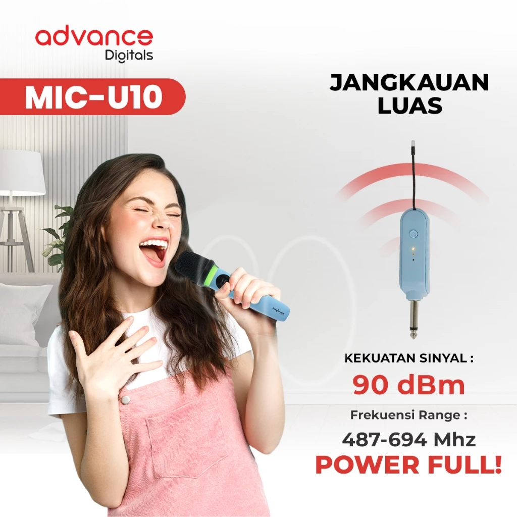 ADVANCE MIC WIRELESS MIC-U10 PINK - Image 5