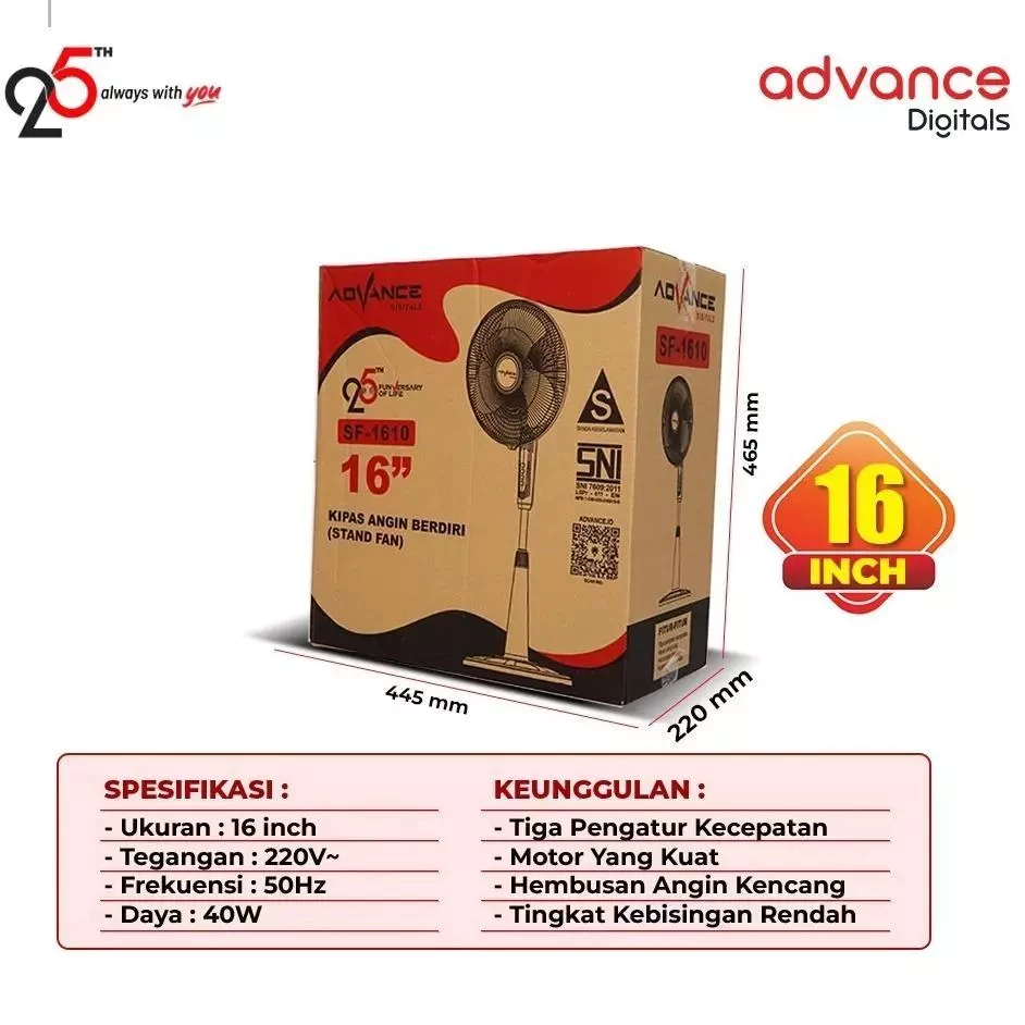 KIPAS ANGIN ADVANCE STAND SF-1610 - Image 2