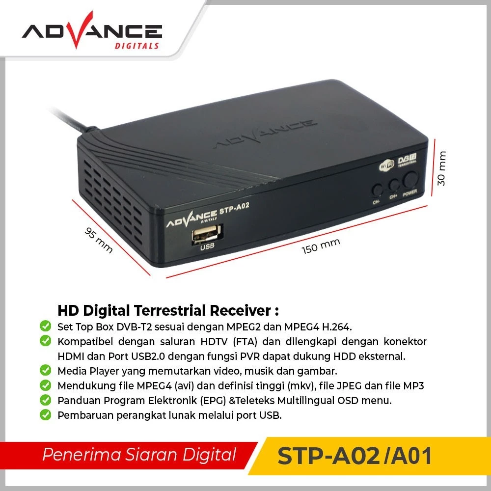 SET TOP BOX DVB-T2 ADVANCE STP-A02 - Image 4