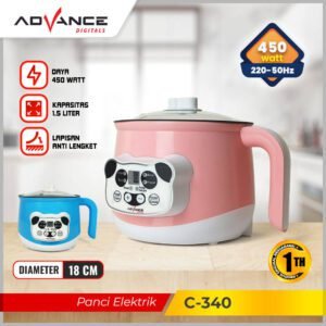 Advance C-340 Warmer Steamer Cooker / Panci Elektrik 1.5 Liter 400 Watt Garansi Resmi 1 Tahun