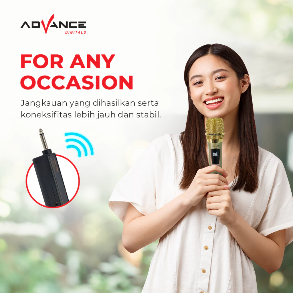 Advance Mic103 Microphone Profesional Mic Wireless Gold Bisa di Charger Garansi 1 tahun - Image 2
