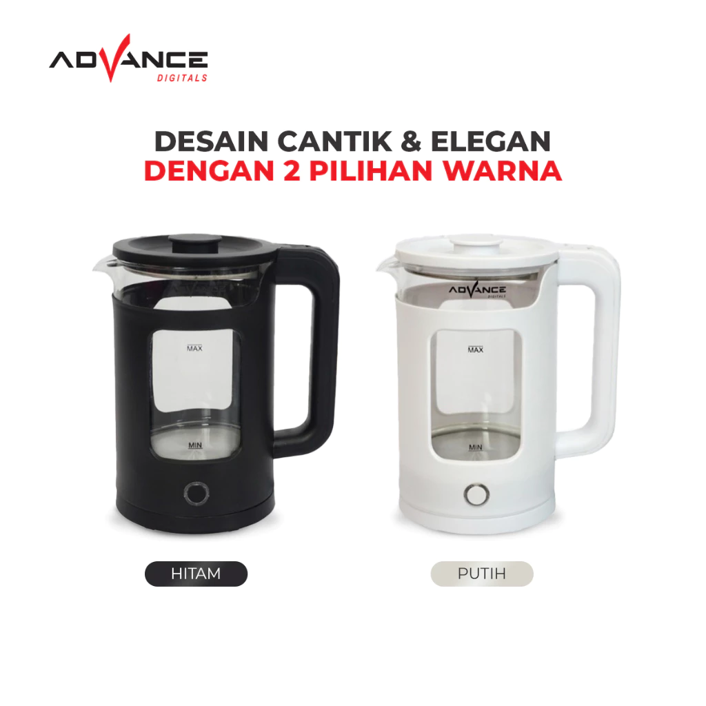KETEL / TEKO LISTRIK ADVANCE AK-186 KAPASITAS 1.8 LITER STAINLESS STEEL - Image 4