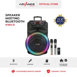 Advance K1812D Speaker Meeting Postable Full Bass Ukuran 18 inch FREE 2 Microphone Wireless Garansi Resmi 1 Tahun