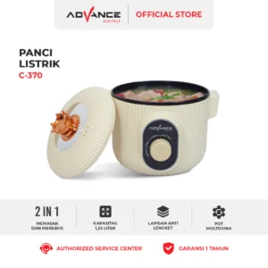 Advance C370 Panci Listrik Serbaguna 4IN1 Anti Lengket 1,25 Liter 600 Watt Garansi Resmi 1 Tahun