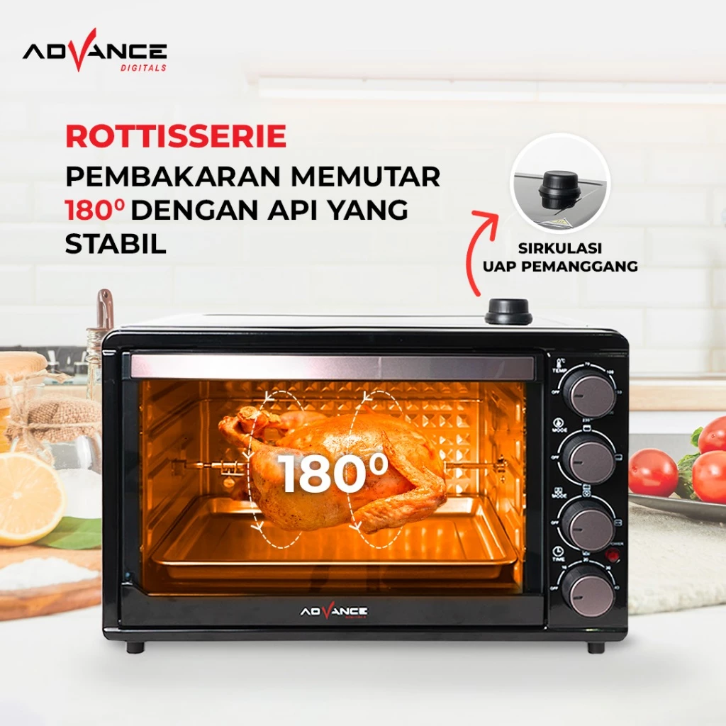 ADVANCE Electric Oven (Oven Listrik ) AOV-600 Kapasitas 33L daya 800 Watt Garansi Resmi 1 Tahun - Image 2
