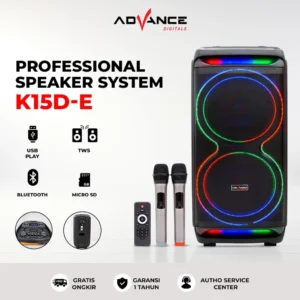 Advance K15D-E Speaker Bluetooth Extra Power Sound TWS Free 2 Mic Garansi Resmi 1 Tahun
