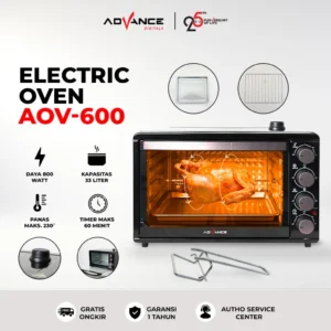 ADVANCE Electric Oven (Oven Listrik ) AOV-600 Kapasitas 33L daya 800 Watt Garansi Resmi 1 Tahun