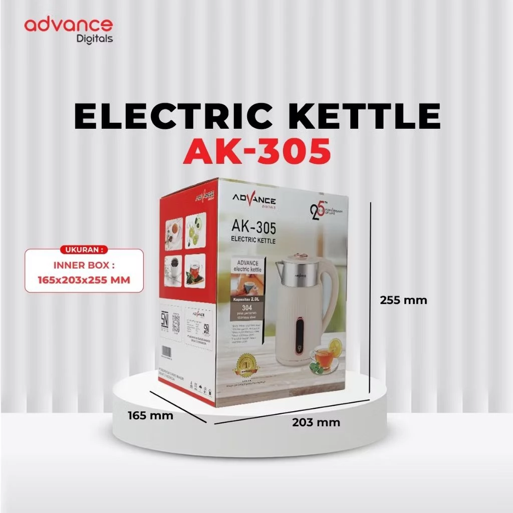 Ketel / Teko Listrik Advance AK-305 Pemanas Air Kapasitas 2 Liter Garansi Resmi 1 Tahun - Image 6