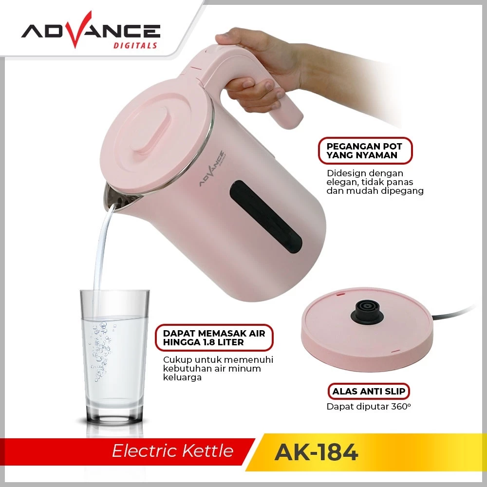 KETEL / TEKO LISTRIK ADVANCE AK-184 KAPASITAS 1,8 LITER - Image 2