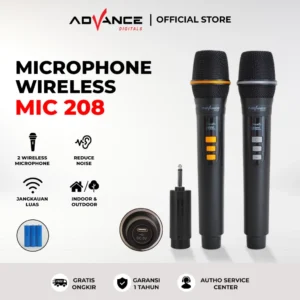 Advance Mic-208 Dual Microphone Wireless Anti Noise Garansi Resmi 1 Tahun