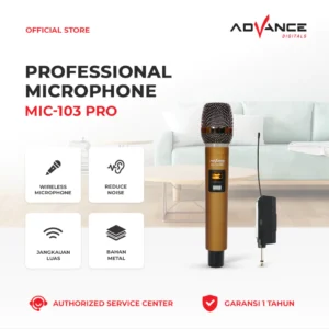 Advance Mic103 PRO Microphone Profesional Mic Wireless Gold Bisa di Charger / Garansi 1 tahun