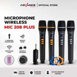 Advance MIC-208 Plus Profesional Microphone Wireless isi 4 Microphone Jack 6,5mm Garansi 1 Tahun