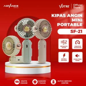 Votre SF-21 Kipas Angin Saku Minifan Kipas Angin Portable Recharger Type C