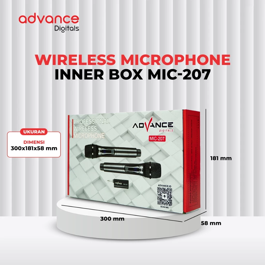 Advance Mic-207 Dual Microphone Wireless Anti Noise Garansi Resmi 1 Tahun - Image 5