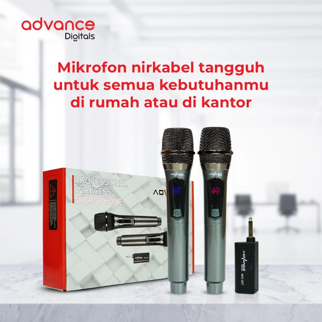 Advance Mic-207 Dual Microphone Wireless Anti Noise Garansi Resmi 1 Tahun - Image 4