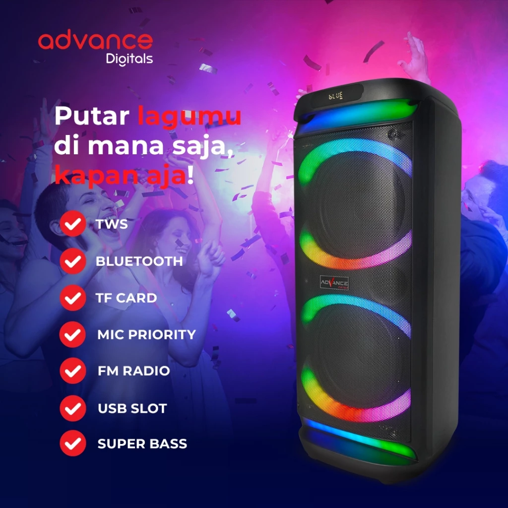 Advance Speaker K10D-B 10 inch Dual Subwoofer Free 2 Microphone Garansi Resmi 1 Tahun - Image 5