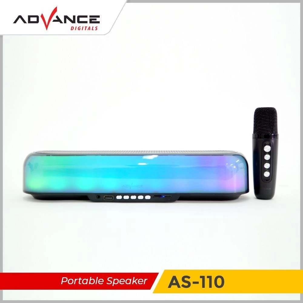 Advance AS-110 Speaker Lampu Karaoke Lengkap Speaker Bass Speaker Portable LED RGB Garansi Resmi - Image 2