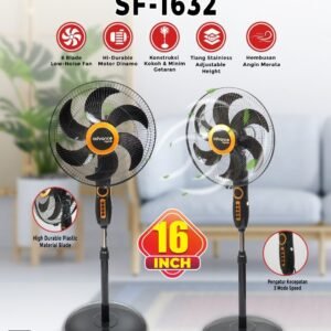 Advance Kipas Angin Berdiri SF-1632 Stand Fan 16 Inch - 6 Blade Low Noise & Tiang Stainless