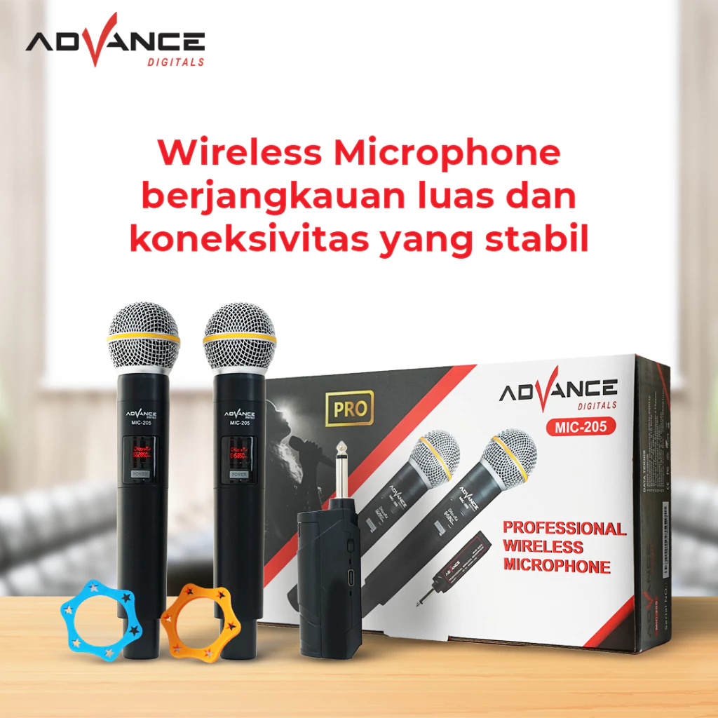 Advance Mic 205 Dual Microphone Wireless Anti Noise Garansi Resmi 1 Tahun - Image 2