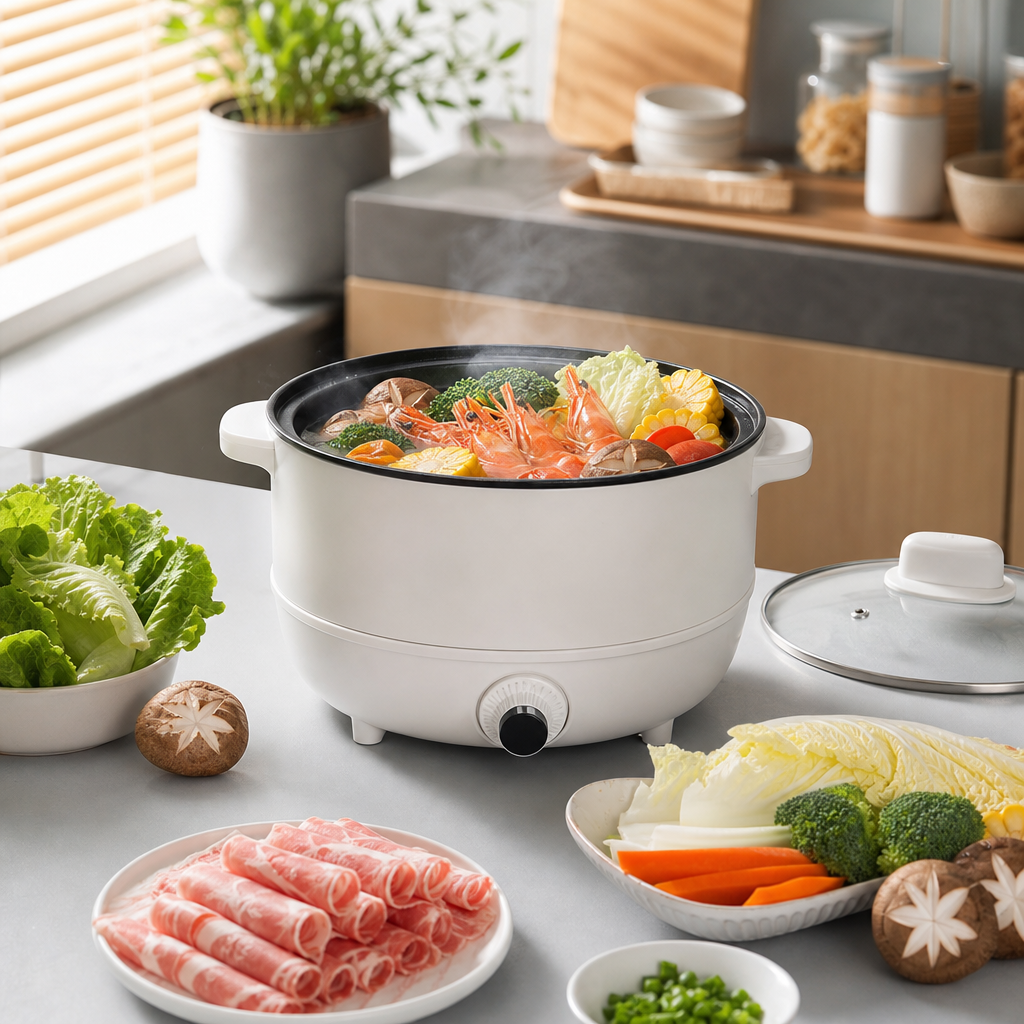 Panci listrik modern di dapur untuk kebutuhan rumah tangga