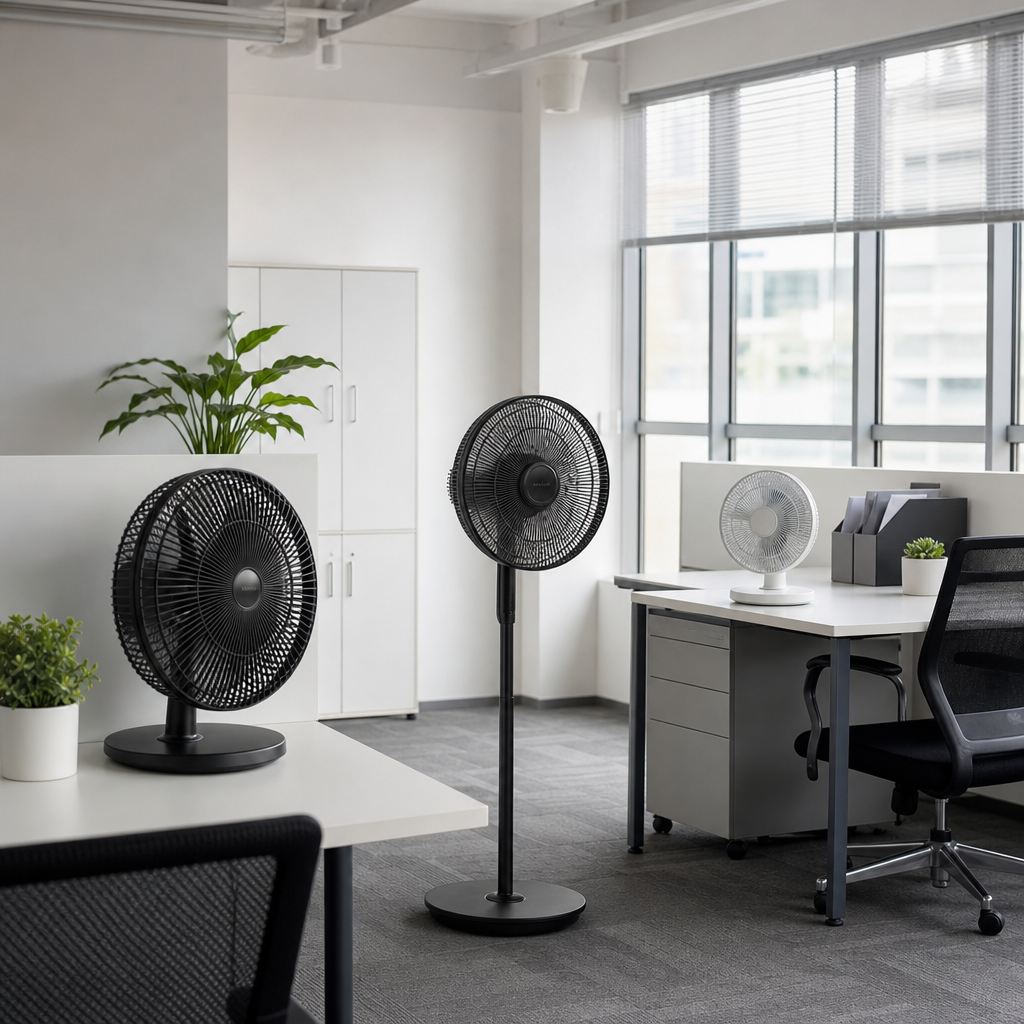 Kipas angin modern untuk sirkulasi udara ruang kantor