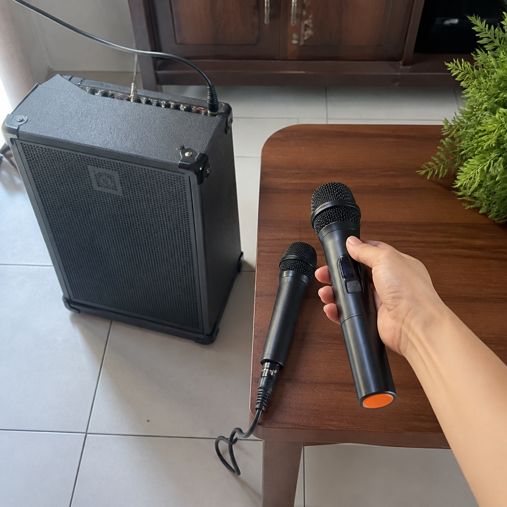 Memilih microphone untuk karaoke keluarga di rumah
