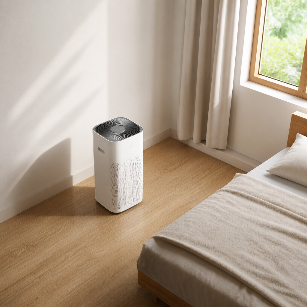 Penempatan air purifier di kamar agar aliran udara tidak terhalang