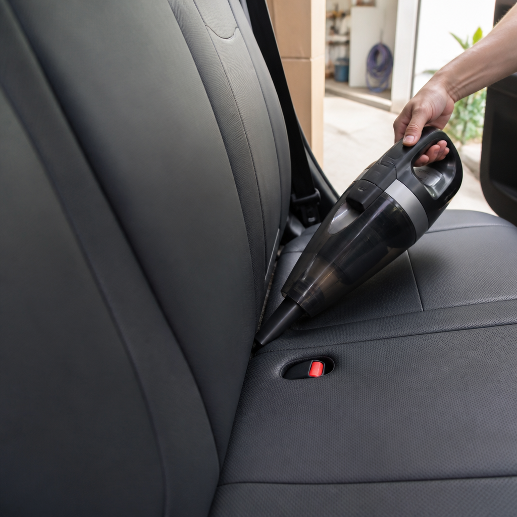 Vacuum cleaner portable membersihkan celah jok mobil